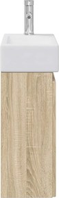 vidaXL Μονάδα μπάνιου με βρύση Sonoma Δρυς 45,5 x 22,5 x 84 εκ