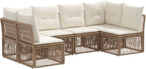 vidaXL Σετ Καναπέ Κήπου 6 pcs Μπεζ συνθετικό ρατάν