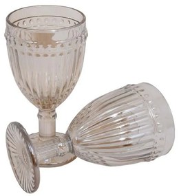 Γυάλινο Ποτήρι Νερού Με Πόδι Stripe Σετ 6 Τμχ Beige 373-00-544 Glass