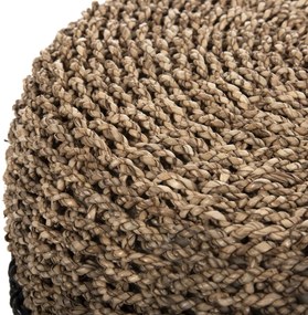 Σκαμπό BEAM απο Ξύλο TEAK και Seagrass σε Φυσικό και Μαύρο Φ43x45Yεκ. 43x43x45 εκ.