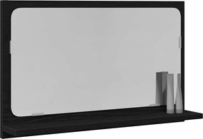 vidaXL Επιτραπέζιο Καθρέφτη με ράφι Μαύρη Οξυά 60 x 10,5 x 37 cm