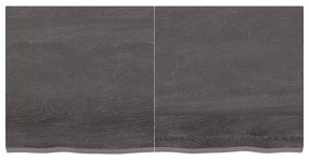 Ράφι Τοίχου Σκούρο Καφέ 120x60x(2-4) εκ. Επεξ. Μασίφ Ξύλο Δρυός - Καφέ