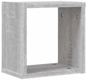 vidaXL Ράφια Τοίχου 2 pcs Γκρι 26 x 15 x 26 cm Επεξεργασμένο ξύλο