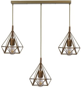 Φωτιστικό Οροφής - Ράγα 534LUN6065 55x20x80cm 3xE27 40W Gold Opviq