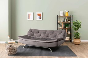 Τριθέσιος Καναπές Κρεβάτι Γκρι NUSIL 63x185x82