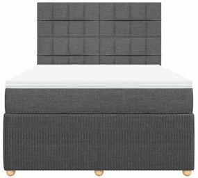 vidaXL Κρεβάτι Boxspring με Στρώμα Σκούρο Γκρι 160x200 εκ Υφασμάτινο
