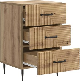 vidaXL Κομοδίνο Artisan Δρυς 43 x 41 x 66,5 εκ. Επεξεργασμένο Ξύλο
