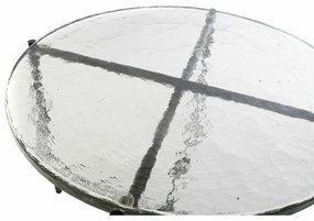 Βοηθητικό Τραπέζι DKD Home Decor Κρυστάλλινο Μαύρο Μέταλλο Σύγχρονη (50 x 50 x 42 cm)