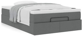 vidaXL Οθωμανικό κρεβάτι με στρώμα Σκούρο γκρι 120x200cm ύφασμα