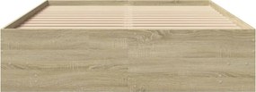 vidaXL Πλαίσιο Κρεβατιού Sonoma Δρυς 135x190 εκ. Επεξεργασμένο Ξύλο