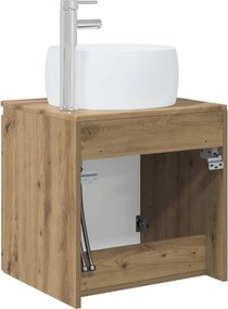 vidaXL Επιτοίχιο έπιπλο νιπτήρα μπάνιου Artisan Δρυς