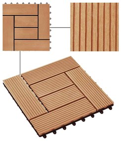 vidaXL Πλακάκια Deck 22 τεμ. Χρώμα Teak 30 x 30 εκ. 2 μ² από WPC