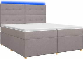 vidaXL Κρεβάτι box spring με στρώμα Taupe 200 x 200 cm Ύφασμα