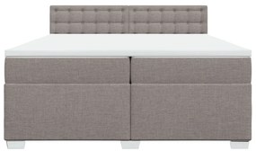 vidaXL Κρεβάτι Boxspring με Στρώμα Taupe 200x200 εκ. Υφασμάτινο