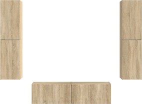 vidaXL Σετ επίπλου τηλεόρασης 6 pcs Δρύς Sonoma Επεξεργασμένο ξύλο