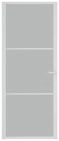 vidaXL Εσωτερική Πόρτα 83x201,5 εκ. Λευκό Ματ Γυαλί και Αλουμίνιο