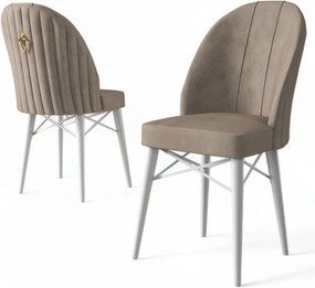 Καρέκλα 6τμχ Καπουτσίνο / Λευκό RITIM 44x42x96