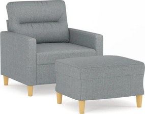 vidaXL Πολυθρόνα Ανοιχτό Γκρι 60 εκ. Υφασμάτινη με Υποπόδιο