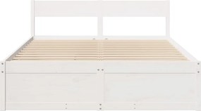 vidaXL Σκελετός Κρεβ. Χωρίς Στρώμα Λευκό 140x200 εκ Μασίφ Πεύκο