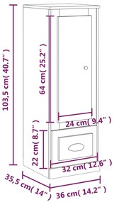 ΝΤΟΥΛΑΠΙ ΜΑΥΡΟ 36X35,5X103,5 ΕΚ. ΑΠΟ ΕΠΕΞΕΡΓΑΣΜΕΝΟ ΞΥΛΟ 816305