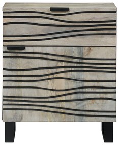 vidaXL Κομοδίνα με συρτάρι Λευκό και Μαύρο 50 x 33 x 60 εκ