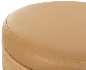 Σκάμπο Mitch Φυσικό Rattan-Καθισμα από PU Μπεζ Φ37x47Yεκ.
