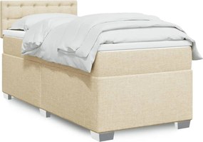 vidaXL Κρεβάτι Boxspring με Στρώμα Κρεμ 80 x 200 εκ. Υφασμάτινο