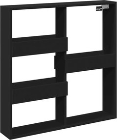 vidaXL Ντουλάπι Τοίχου Μαύρο 80x15x80 εκ. από Επεξεργασμένο Ξύλο