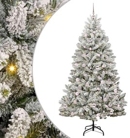 vidaXL Τεχνητό Χριστουγεννιάτικο Δέντρο Πράσινο και Λευκό 210 cm