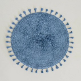 Πατάκι Μπάνιου Fuzzy D90 Denim Blue Nima 90x 90 100% Cotton