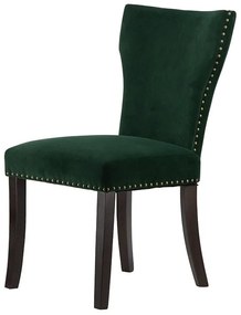 Πολυθρόνα - καρέκλα με καπιτονέ ύφασμα και ξύλινο σκελετό - Βελούδο - 48581-GREE