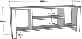 Έπιπλο τηλεόρασης Seref λευκό 120x30x47εκ