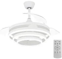 POWERTECH ανεμιστήρας οροφής HLL-0112 με LED φως, 72W, Φ106x50cm, λευκός