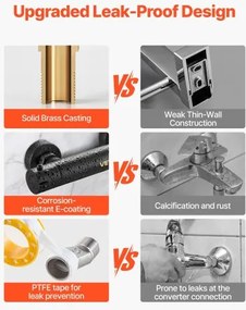 VEVOR Thermostatic Shower Faucet Valve with Electrophoretic Coating for Bathroom