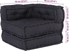 vidaXL Μονάδα Μοντέρνου Καναπέ 2 pcs Ανθρακί 140 x 70 x 56 εκ. Ύφασμα