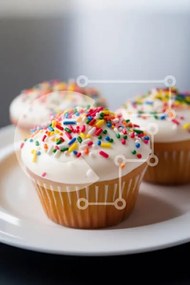 Intra Συλλεκτικό Ξύλινο Παζλ Plywood  4mm - Cupcakes με sprinkles Σε Ξύλινο Κουτί - Διαστάσεις: 10x10 cm – 25 κομμάτια