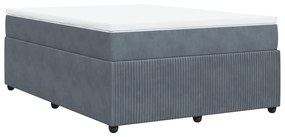 Κρεβάτι Boxspring με Στρώμα Σκούρο Γκρι 160x200 εκ. Βελούδινο - Γκρι