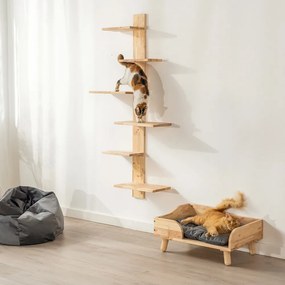 Ράφια αναρρίχησης γάτας Nextdeco Natural μασίφ ξύλο Υ150x68x31,8εκ.