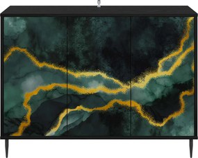 vidaXL Πλαϊνό γραφείο WIJHE Μαύρη Δρυς 102 x 33 x 76 εκ.
