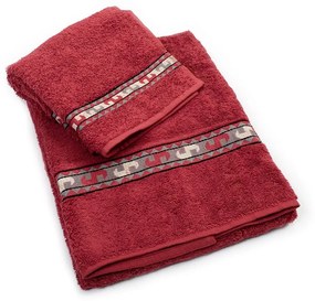 Πετσέτες Zucchi (Σετ 2τμχ) Red DimCol Towels Set 60x110cm 100% Βαμβάκι