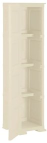 vidaXL Πλαστικό Ντουλάπι Angora Λευκό 40 x 43 x 164εκ. με Σχέδιο Ξύλου