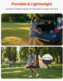 VEVOR Folding Portable Camping Table Aluminum Outdoor Picnic Table Mesh Layer