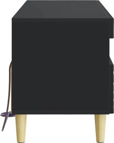 vidaXL Ντουλάπα LED Τηλεόρασης Μαύρο Επεξεργασμένο Ξύλο