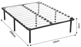 Σομιές μεταλλικός Quinnton 160x200x35εκ