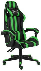 vidaXL Καρέκλα Racing Μαύρο / Πράσινο από Συνθετικό Δέρμα