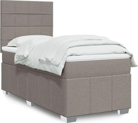 vidaXL Κρεβάτι Boxspring με Στρώμα Taupe 90x190 εκ.Υφασμάτινο