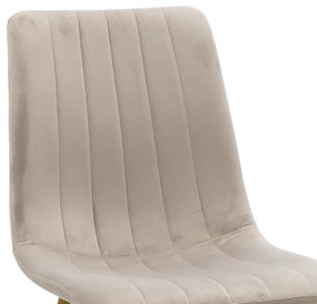 Καρέκλα Noor pakoworld γκρι βελούδο-πόδι φυσικό μέταλλο 44x55x86εκ