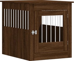 vidaXL Κλουβί Σκύλου Καφέ Δρυς 64,5 x 80 x 71 εκ. από Επεξεργ. Ξύλο