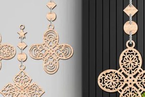 Σετ των 2 Intra απο ξύλο plywood 3mm-4mm πάχος – Ξύλινος Κρεμαστός τοίχος Τέχνη με Δίασταση 20x20 cm INTRAFABR-93850443