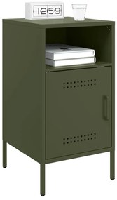 vidaXL Κομοδίνο Πράσινο Λαδί 36x39x68 εκ. από Χάλυβα